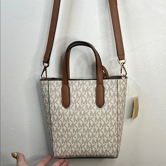Michael Kors Brown Cream Mini Bag with Monogram - Picture 2 of 5